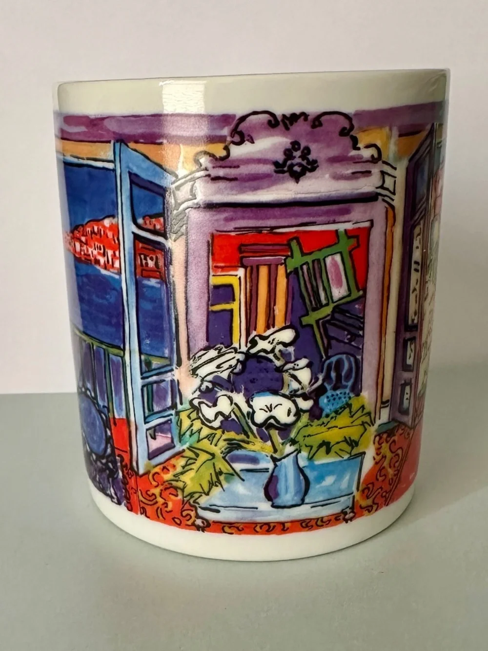Vintage Chaleur Masters Collection Raoul Dufy Riviera Balcony Art Mug D. Burrows